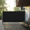 Outsunny 118" x 63" Retractable Side Awning Patio Outdoor Folding Privacy Screen with Resistance to UV Rays & Wind, Black