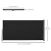 Outsunny 118" x 63" Retractable Side Awning Patio Outdoor Folding Privacy Screen with Resistance to UV Rays & Wind, Black