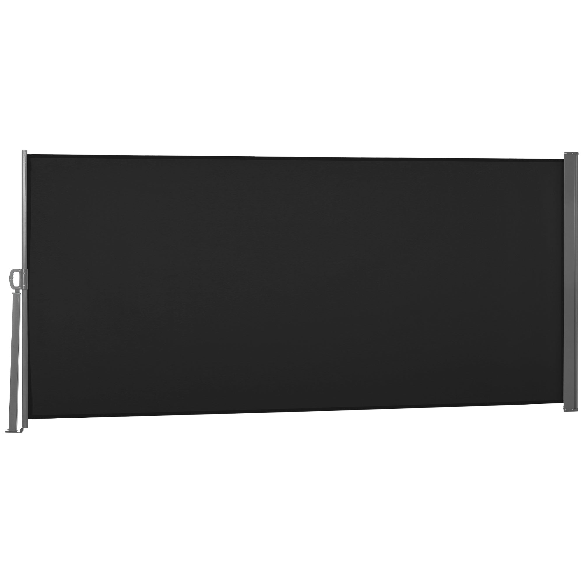Outsunny 118" x 63" Retractable Side Awning Patio Outdoor Folding Privacy Screen with Resistance to UV Rays & Wind, Black