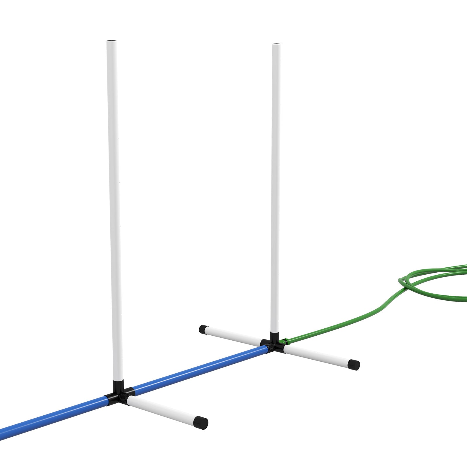 PawHut 2PCs Dog Agility Equipment Set, Dog Agility Kit with Weave Poles, Spray Water Tube, Whistle, Carry Bag, for Outdoor, Backyard, Garden, White