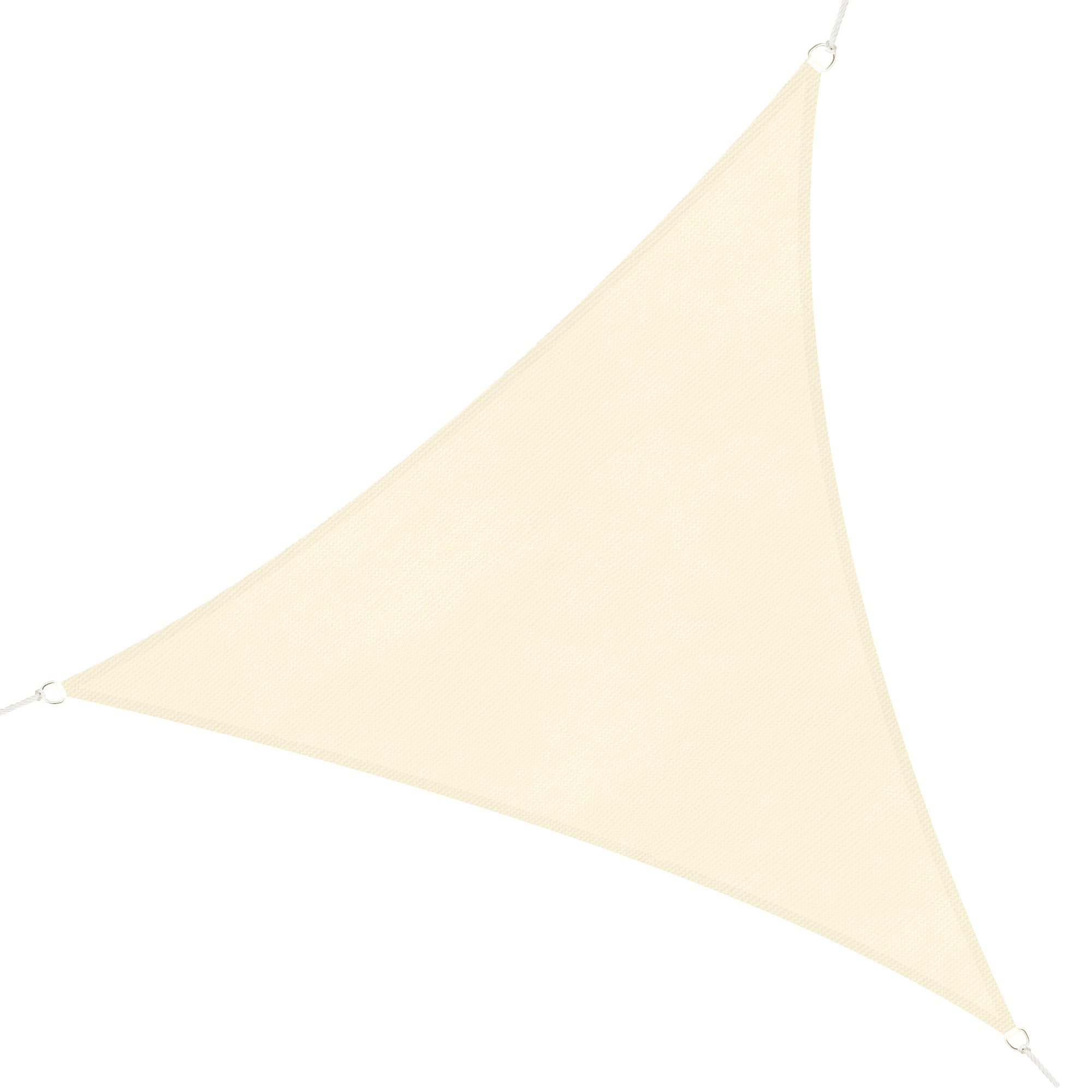 Outsunny Triangle 10' x 10' x 10' Outdoor Sun Shade Sail, Garden Cover UV Block Fabric Canopy for Patio, Yard, Deck, Cream White