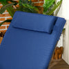 Outsunny Wicker Chaise Lounge, Outdoor Lounge Chair, PE Rattan Patio Sun lounger with Head-rest, 5-Level Height Adjust Backrest, Cushion & Wheels, Mixed Brown and Dark Blue