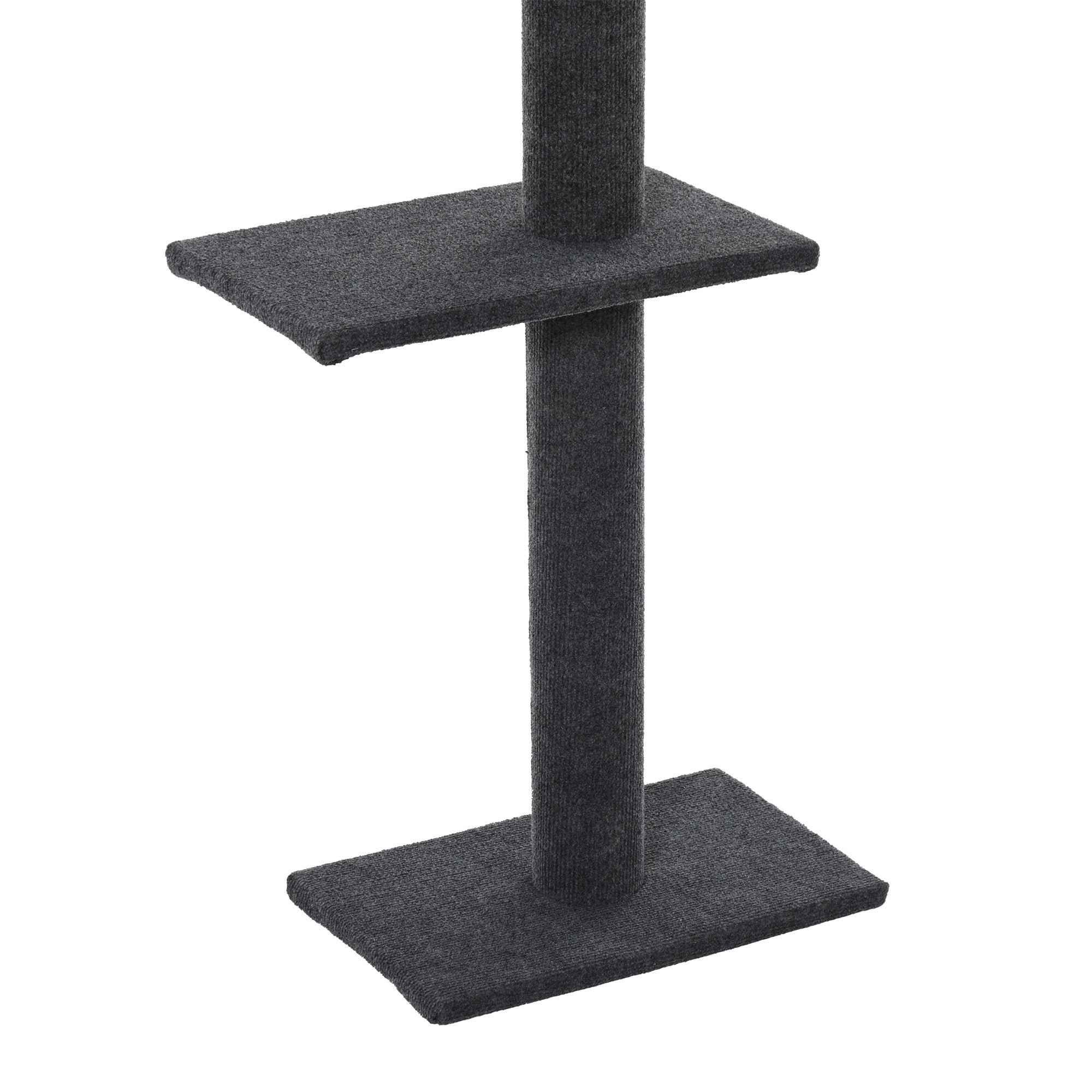 PawHut Floor-to-Ceiling Cat Tree Cat Climbing Tower with Sisal-Covered Scratching Posts Natural Cat Tree Activity Center for Kittens Cat Tower Furniture, Gray