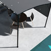 Outsunny 10x8ft Patio Metal Gazebo with Extendable Side Awning, Outdoor Shelter Garden Sun Shade Canopy Deck Door Window Awning, Dark Grey