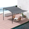 Outsunny 10x8ft Patio Metal Gazebo with Extendable Side Awning, Outdoor Shelter Garden Sun Shade Canopy Deck Door Window Awning, Dark Grey