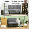 HOMCOM 46.5" Loveseat with USB/USB-C Ports, Modern Love Seat with Rubber Wood Legs, Corduroy 2 Seater Sofa Couch for Living Room, Bedroom, Home Office, Small Space, Grey