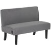 HOMCOM 46.5" Loveseat with USB/USB-C Ports, Modern Love Seat with Rubber Wood Legs, Corduroy 2 Seater Sofa Couch for Living Room, Bedroom, Home Office, Small Space, Grey