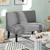 HOMCOM 46.5" Loveseat with USB/USB-C Ports, Modern Love Seat with Rubber Wood Legs, Corduroy 2 Seater Sofa Couch for Living Room, Bedroom, Home Office, Small Space, Grey