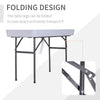 Outsunny 4ft Folding Picnic Table, Fish Cleaning Table, Camping Party Desk with Sink, White