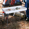 Outsunny 4ft Folding Picnic Table, Fish Cleaning Table, Camping Party Desk with Sink, White