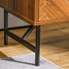 HOMCOM Bedside Table Night Stand, End Side Table Dresser Storage with 2 Drawers, Walnut Brown