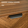 HOMCOM Bedside Table Night Stand, End Side Table Dresser Storage with 2 Drawers, Walnut Brown
