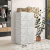 HOMCOM Portable Wardrobe Closet Cabinet Foldable Plastic Clothes Storage Organzier for Bedroom with 8 Cube Compartments Magnet Doors Easy Assembly White