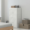 HOMCOM Portable Wardrobe Closet Cabinet Foldable Plastic Clothes Storage Organzier for Bedroom with 8 Cube Compartments Magnet Doors Easy Assembly White