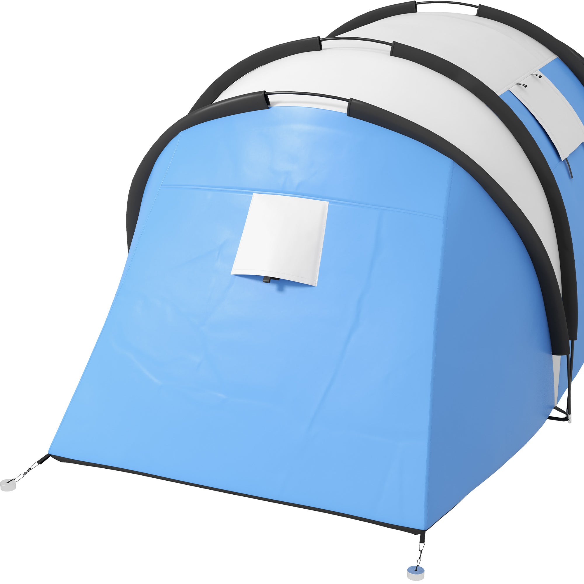 Outsunny 4-5 Person Camping Tent with 2 Bedrooms, Living Area and Awning, 3000mm Waterproof Large Family Tent, Portable with Bag, for Fishing Hiking Festival, Blue