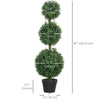 HOMCOM 2 Pack Decorative Artificial Plants, Topiary Ball-shaped Boxwood Trees in Pot, Fake Plants for Home Indoor outdoor Decor, 40 Inch, Green