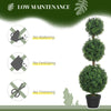 HOMCOM 2 Pack Decorative Artificial Plants, Topiary Ball-shaped Boxwood Trees in Pot, Fake Plants for Home Indoor outdoor Decor, 40 Inch, Green