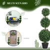 HOMCOM 2 Pack Decorative Artificial Plants, Topiary Ball-shaped Boxwood Trees in Pot, Fake Plants for Home Indoor outdoor Decor, 40 Inch, Green