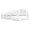 Outsunny 19.5' x 10' x 6.6' Walk-in Tunnel Greenhouse with Roll-up Mesh Sidewalls, Mesh Door, 8 Windows, Outdoor Green House Plant Hot House Tent with Galvanized Steel Frame, White