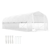 Outsunny 19.5' x 10' x 6.6' Walk-in Tunnel Greenhouse with Roll-up Mesh Sidewalls, Mesh Door, 8 Windows, Outdoor Green House Plant Hot House Tent with Galvanized Steel Frame, White