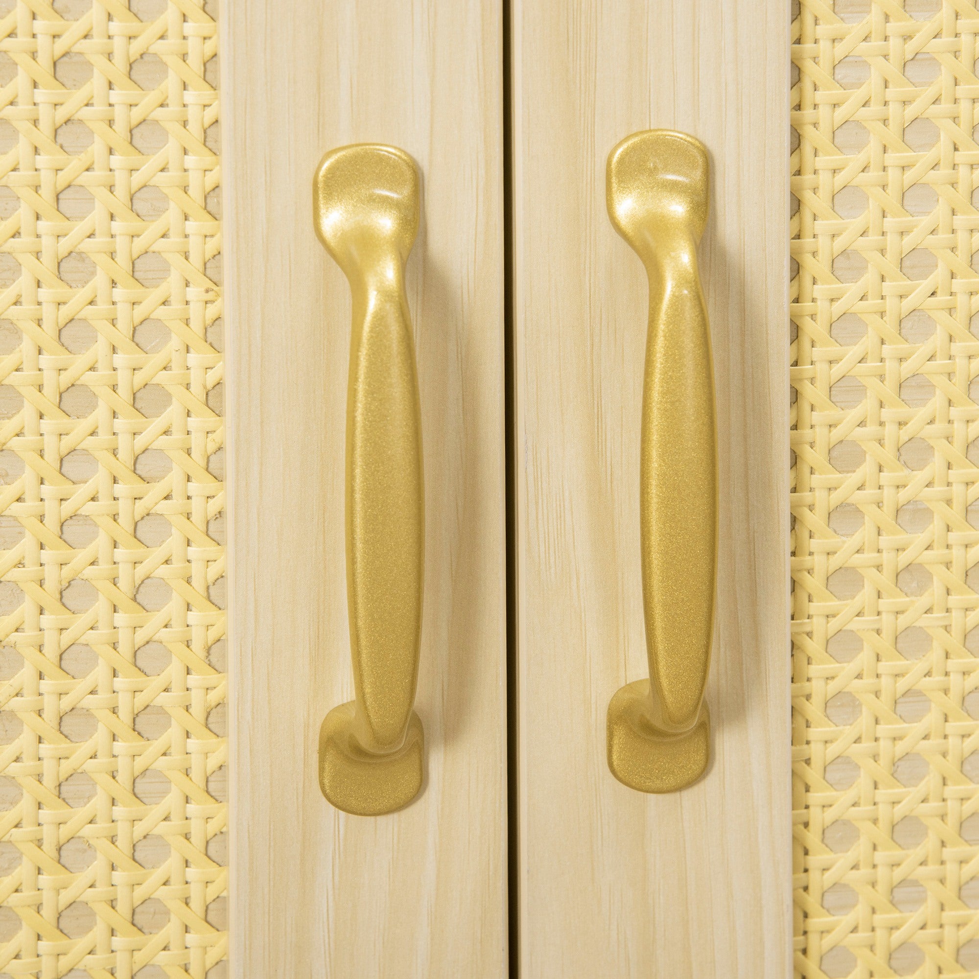 PawHut Cat Litter Box Enclosure with Soft Cushion, Indoor Cat Washroom Storage Bench End Table with PE Rattan Trim, Magnetic Doors, Easy Assembly, Oak