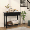 HOMCOM 35.8" Modern Console Table with Drawers, 2-Tier Entryway Table with Shelf and Turned Legs for Hallway, Living Room, Black