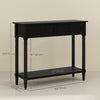 HOMCOM 35.8" Modern Console Table with Drawers, 2-Tier Entryway Table with Shelf and Turned Legs for Hallway, Living Room, Black