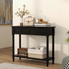 HOMCOM 35.8" Modern Console Table with Drawers, 2-Tier Entryway Table with Shelf and Turned Legs for Hallway, Living Room, Black