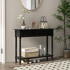 HOMCOM 35.8" Modern Console Table with Drawers, 2-Tier Entryway Table with Shelf and Turned Legs for Hallway, Living Room, Black