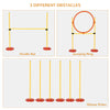 PawHut 3PCs Portable Pet Agility Training Obstacle Set for Dogs w/ Adjustable Weave Pole, Jumping Ring, Adjustable High Jump
