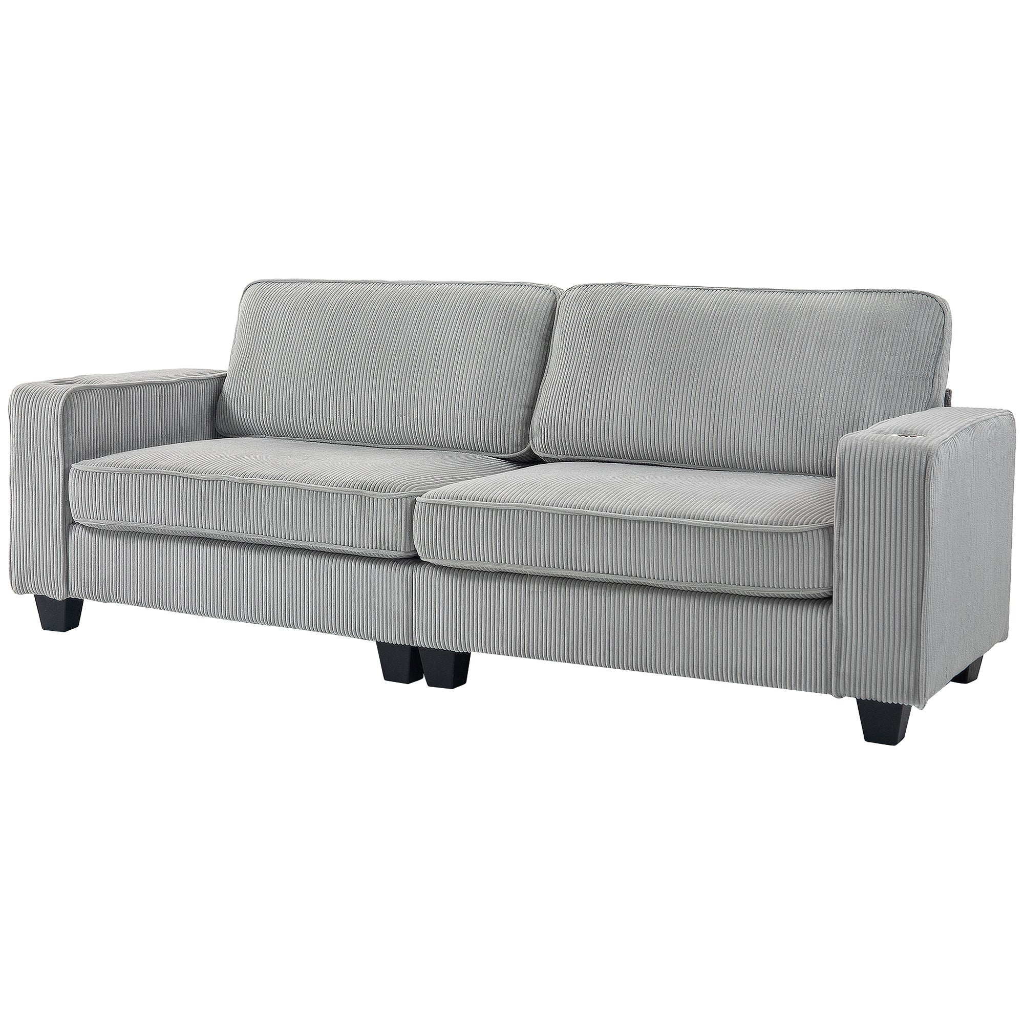 HOMCOM Modern 3 Seater Sofa with Spring Cushion, 90