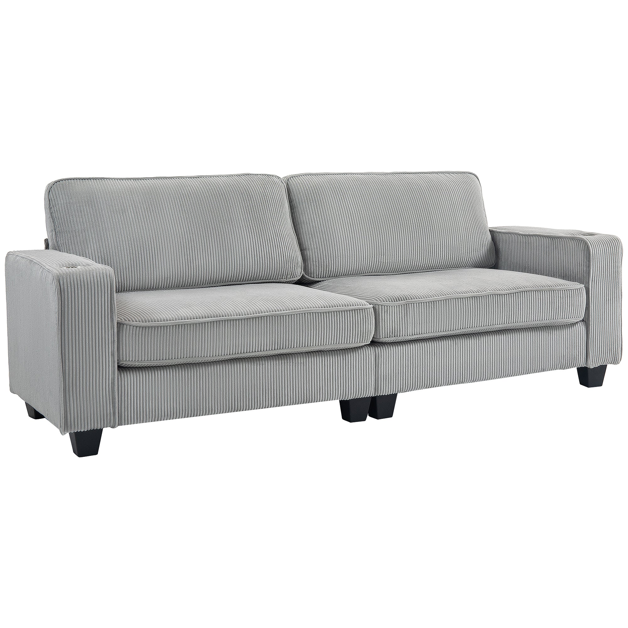 HOMCOM Modern 3 Seater Sofa with Spring Cushion, 90