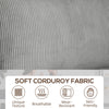 HOMCOM Modern 3 Seater Sofa with Spring Cushion, 90" Upholstered Corduroy Couch with Cup Holders for Living Room, Bedroom, Home Office, Light Grey