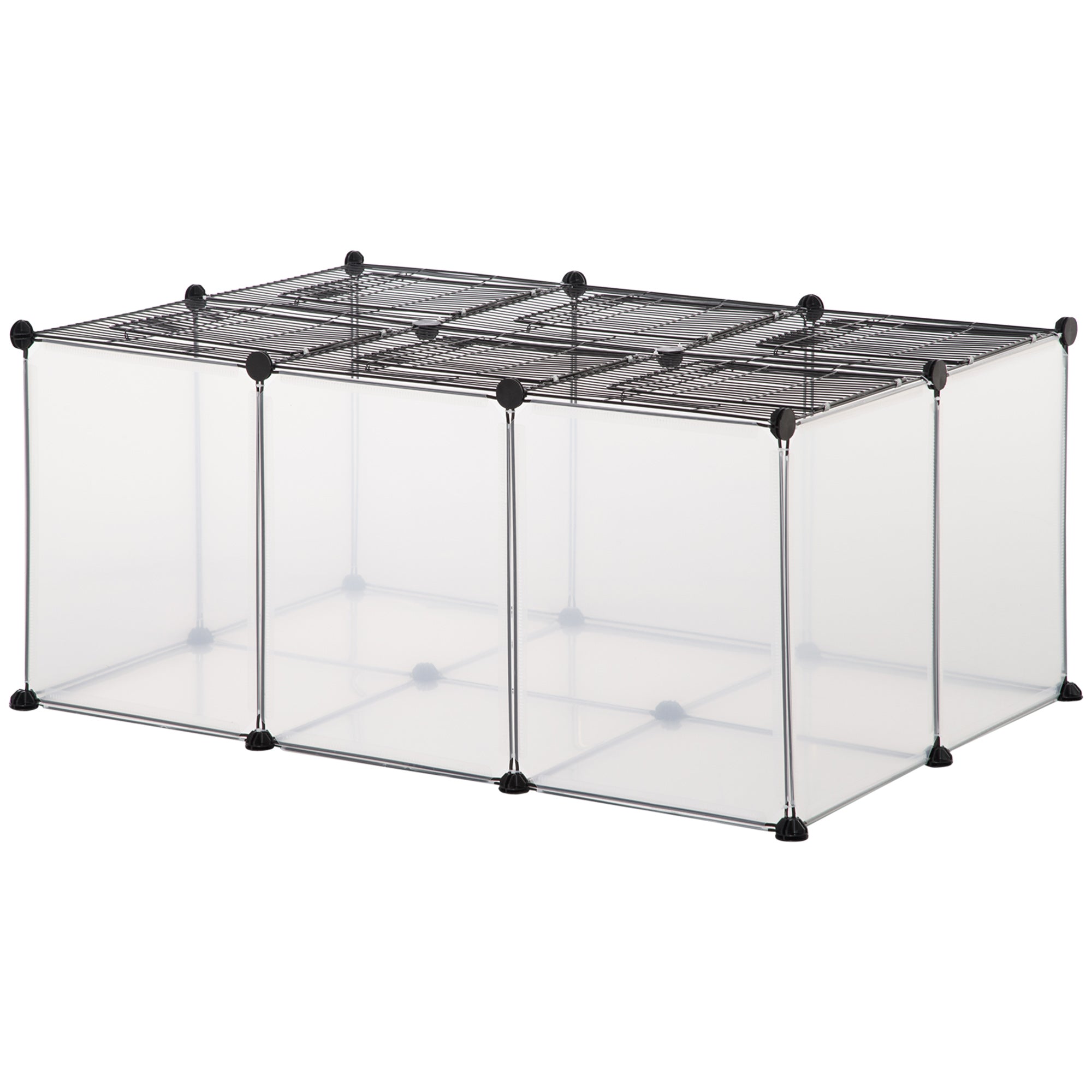 PawHut 22 Panels Pet Playpen, Small Animal Playpen with Doors, Portable Metal Wire Yard Guinea Pig Pen for Chinchillas, 14" x 18"
