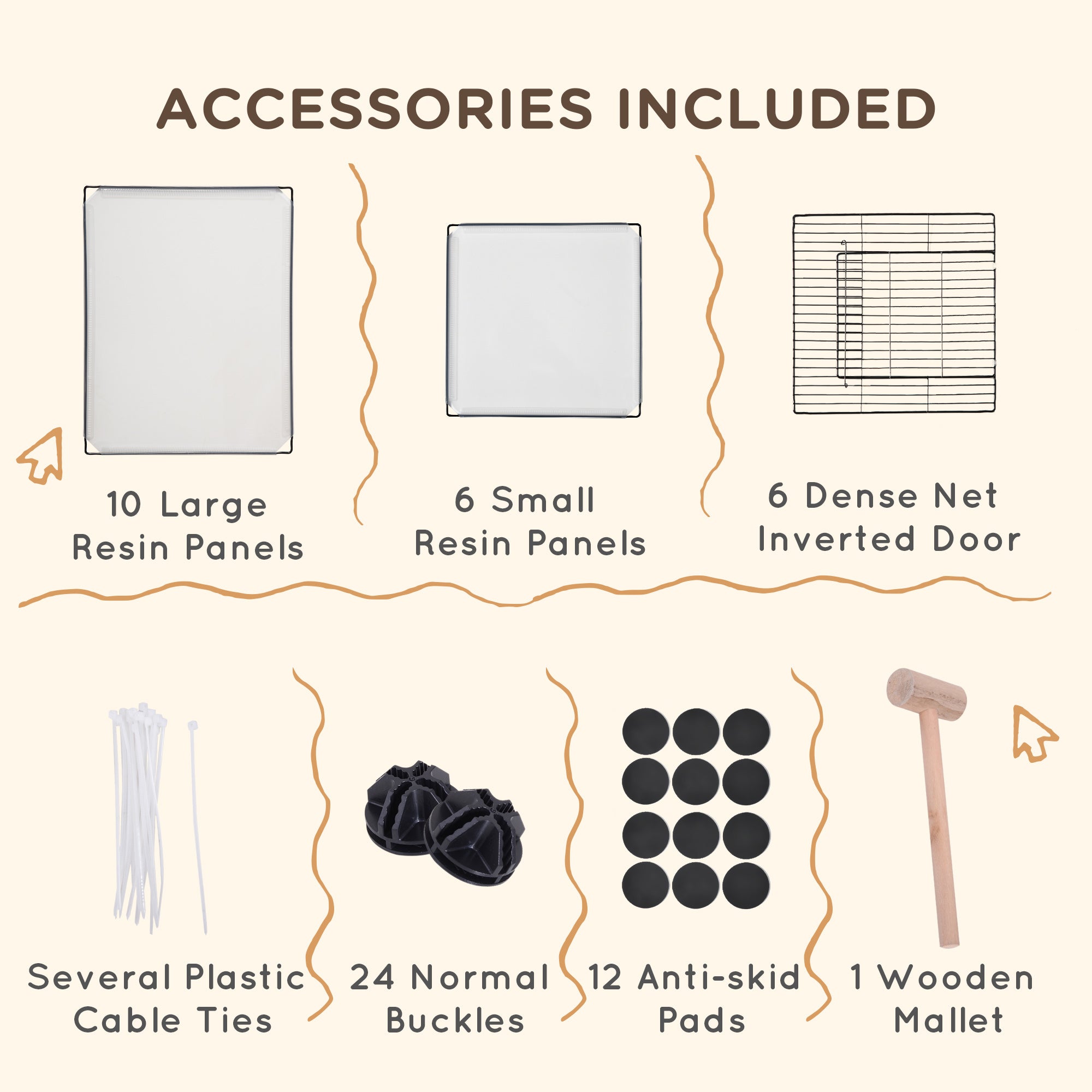 PawHut DIY Pet Playpen with Door Bottom 22 Panels Small Animal Cage for Guinea Pigs, Rabbit, Chinchilla, Transparent