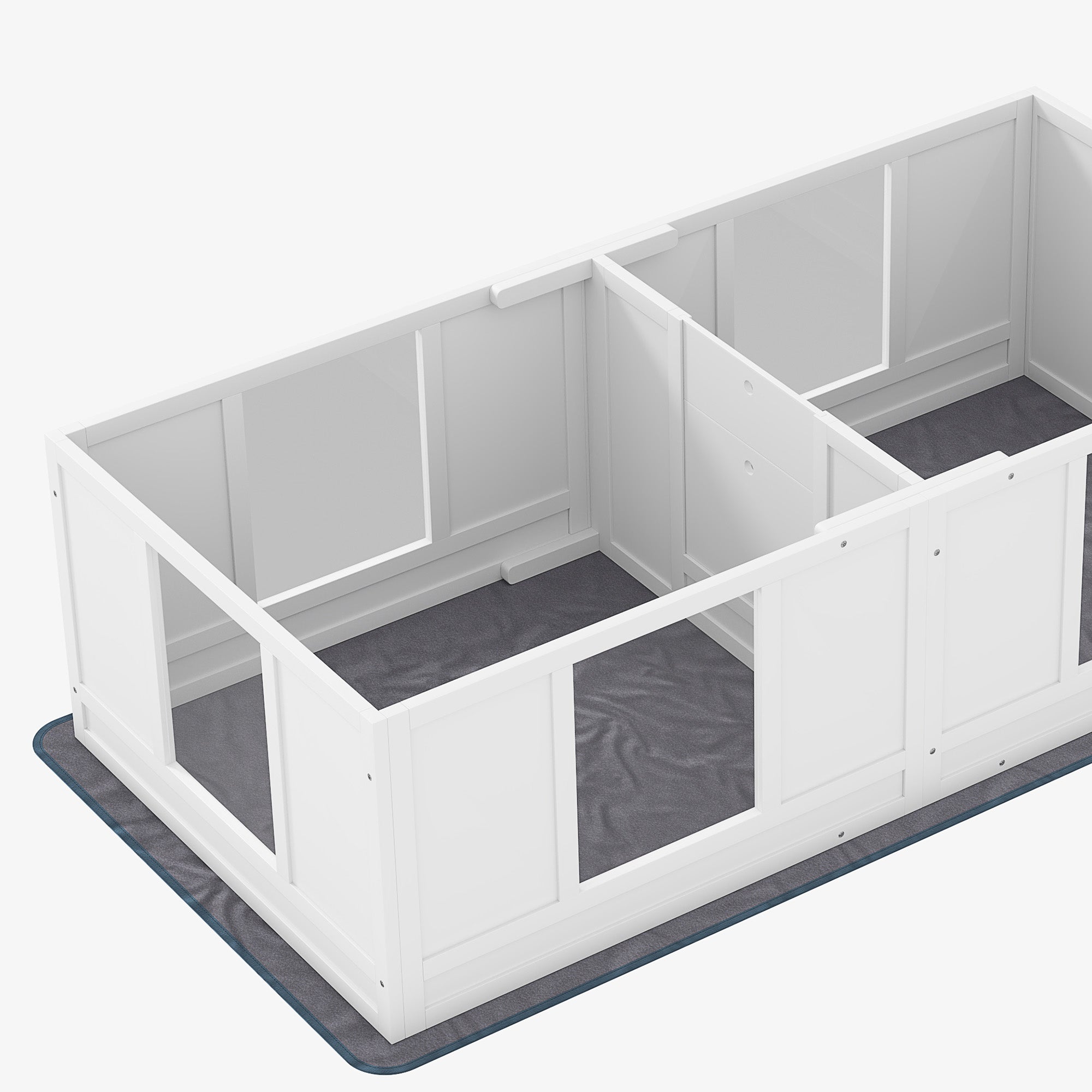 PawHut Whelping Box for Dogs with Water-Resistant Washable Whelping Pad, Dog Whelping Box with Clear Panels, Adjustable Entrance, Two Room Design, Non-Slip Foot Pads, for Small Dogs, 164 x 80cm