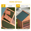 PawHut 2 Tier Rabbit Hutch Outdoor Bunny House Guinea Pig Cage with Removable Tray, Ramp, Asphalt Roof