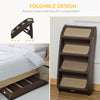 PawHut 4-Level Portable Dog Stairs, Foldable Dog Steps for Small Dogs, Lightweight Cat Steps, with Nonslip Soft Mats, for High Bed, Sofa, Dark Brown