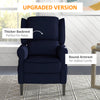 HOMCOM Massage Recliner Chair for Living Room, Push Back Recliner Sofa, Wingback Reclining Chair with Extendable Footrest, Remote Control, Side Pockets, Blue