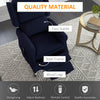 HOMCOM Massage Recliner Chair for Living Room, Push Back Recliner Sofa, Wingback Reclining Chair with Extendable Footrest, Remote Control, Side Pockets, Blue