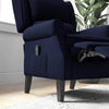 HOMCOM Massage Recliner Chair for Living Room, Push Back Recliner Sofa, Wingback Reclining Chair with Extendable Footrest, Remote Control, Side Pockets, Blue