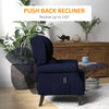 HOMCOM Massage Recliner Chair for Living Room, Push Back Recliner Sofa, Wingback Reclining Chair with Extendable Footrest, Remote Control, Side Pockets, Blue