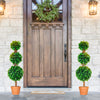 HOMCOM 3ft (35.5") Artificial Boxwood Topiary Ball Trees Set of 2, Faux Potted Plants, Decorative Greenery Plants for Home Office, Indoor, Outdoor, Living Room, Green