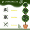 HOMCOM 3ft (35.5") Artificial Boxwood Topiary Ball Trees Set of 2, Faux Potted Plants, Decorative Greenery Plants for Home Office, Indoor, Outdoor, Living Room, Green