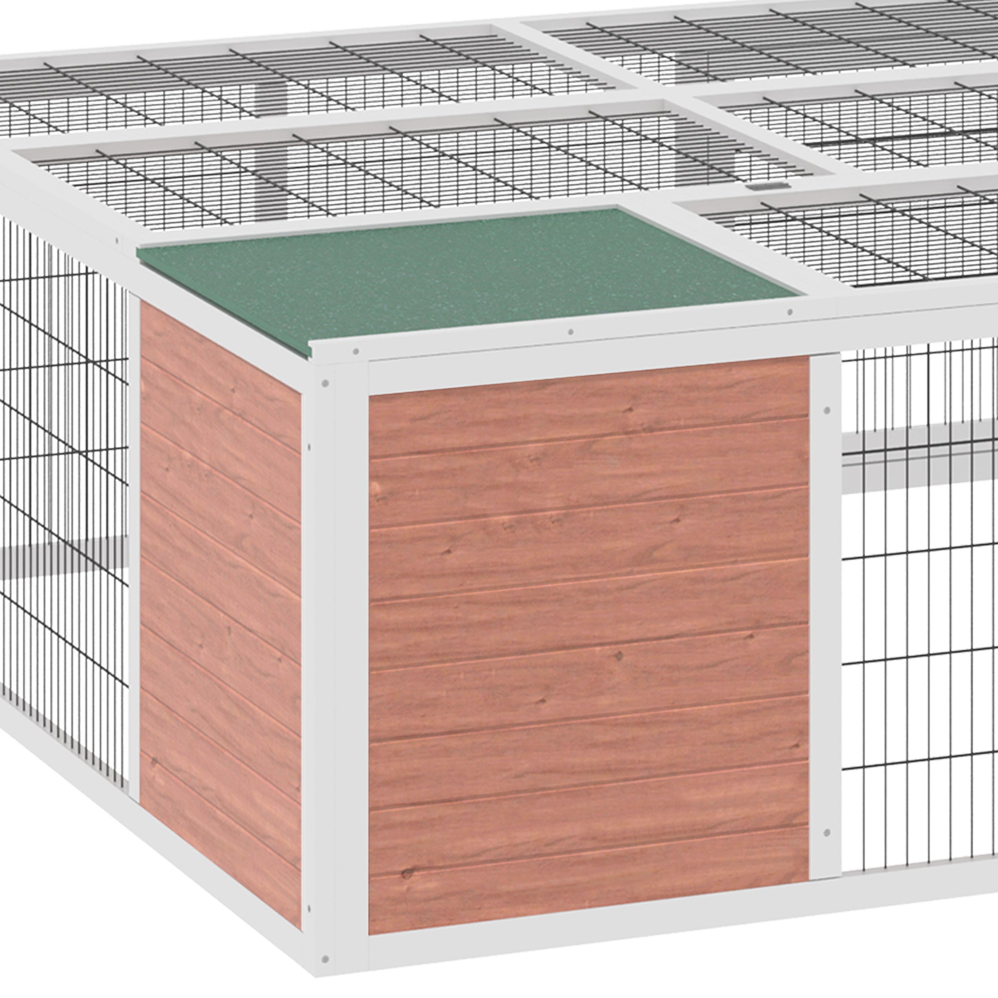 PawHut 64" Outdoor Rabbit Hutch Playpen, Wooden Tortoise House Habitat, Bunny Cage with Run and Enclosed Cover Indoor