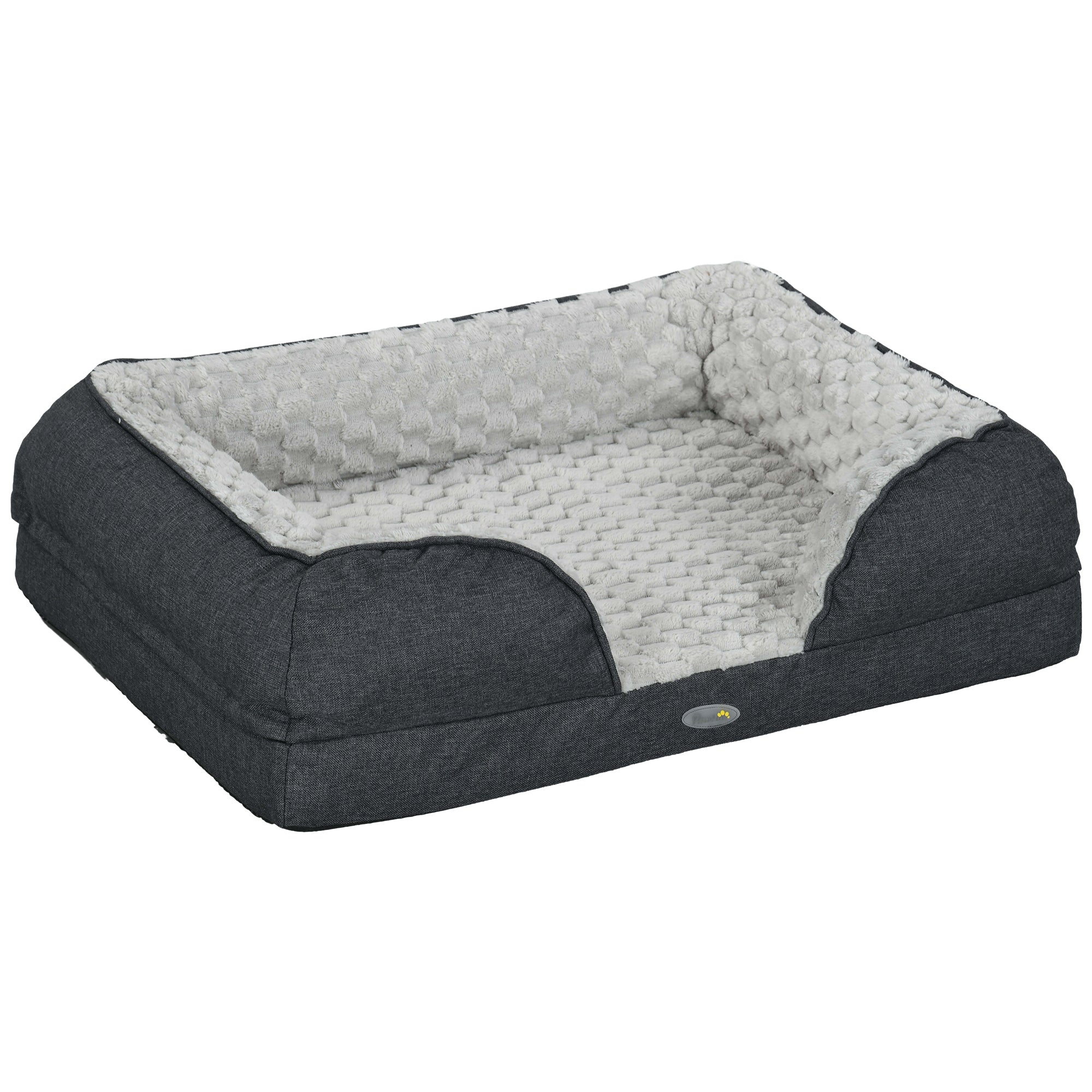 PawHut Dog Sofa Bed Pet Bed Dog Mattress with Removable Washable Cover, Anti-Slip Bottom, for Small Sized Dogs, 70L x 50W x 18Hcm - Charcoal Grey