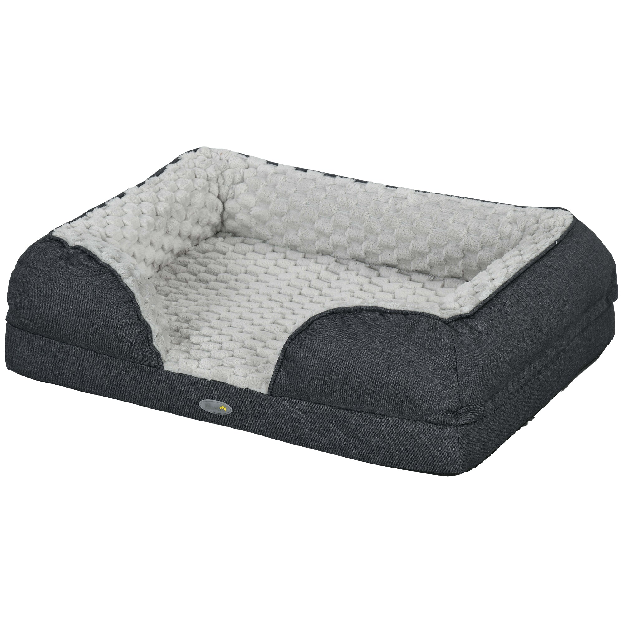 PawHut Dog Sofa Bed Pet Bed Dog Mattress with Removable Washable Cover, Anti-Slip Bottom, for Small Sized Dogs, 70L x 50W x 18Hcm - Charcoal Grey