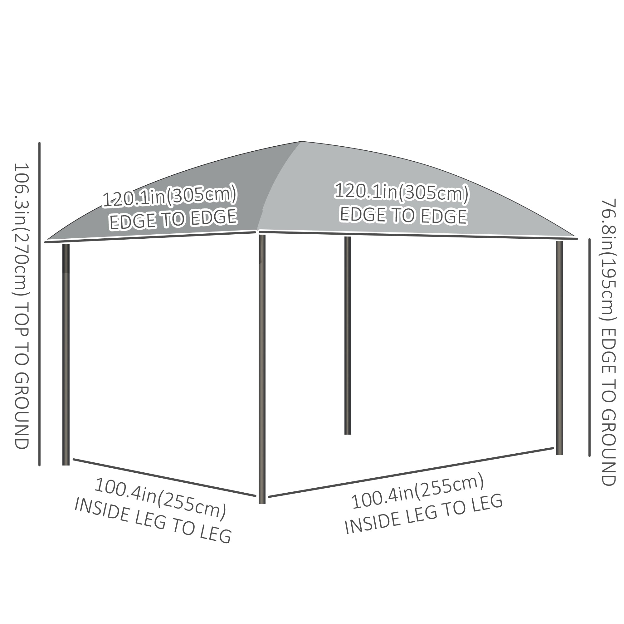Outsunny 10' x 10' Outdoor Gazebo Canopy, Hardtop Gazebo with UV60+ Polycarbonate Roof, Steel Frame, Central Hook, and Curtains, for Garden, Lawn, Backyard, Deck, Dark Grey