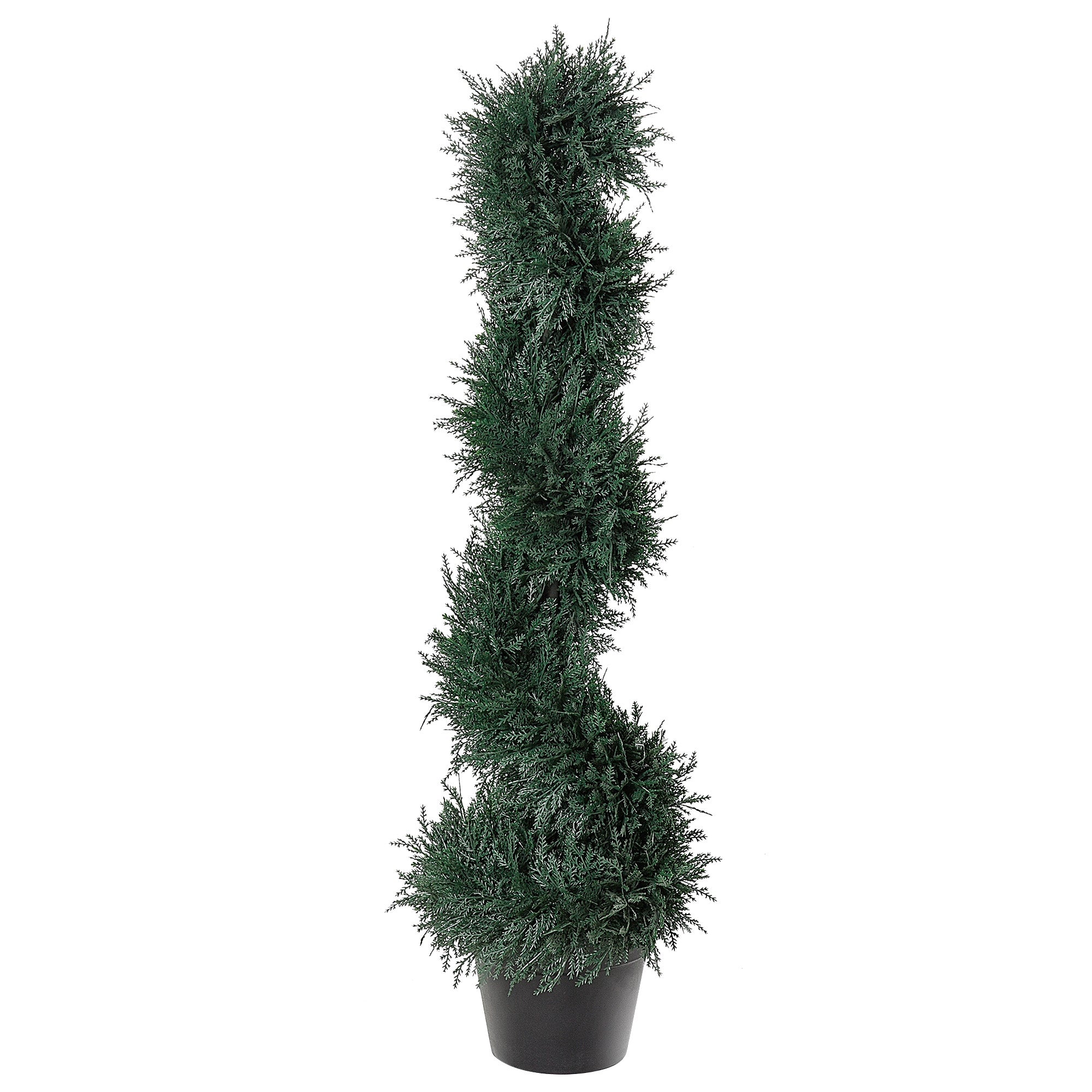 Outsunny 3 Feet Topiary Trees, Artificial Faux Fakes Spiral Plant, Green Cedar Tree Indoor Outdoor Decor with Nursery Pot