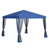 Outsunny 10' x 10' Pop Up Canopy Tent Gazebo with Removable Mesh Sidewall Netting, Carry Bag for Backyard Patio Outdoor, Blue